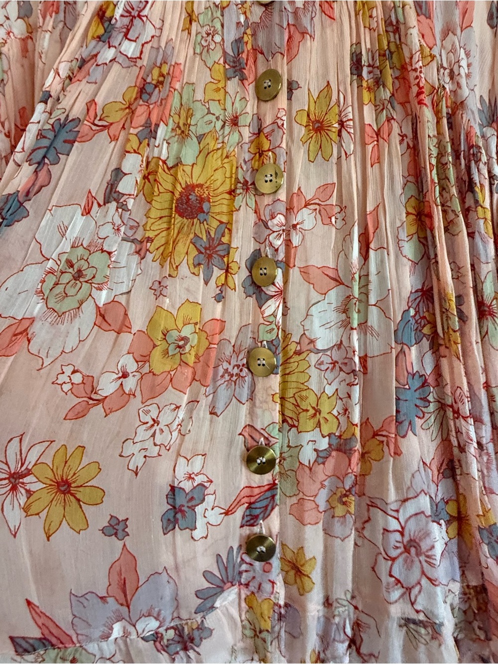 Free People Flowy Button-Front Dress - Picture 2 of 5